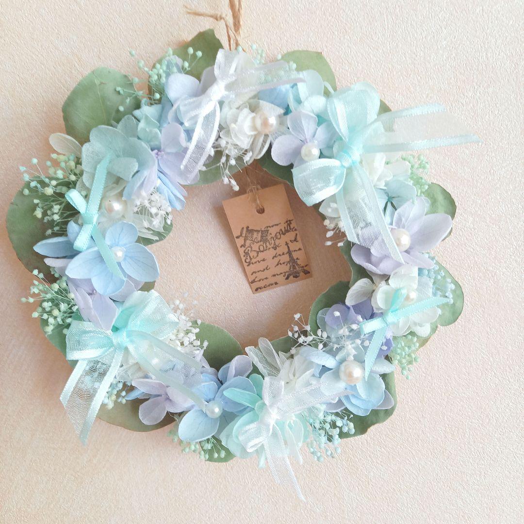 No79 ドライとプリザーブドフラワーのナチュラルフラワーリース・*.❁