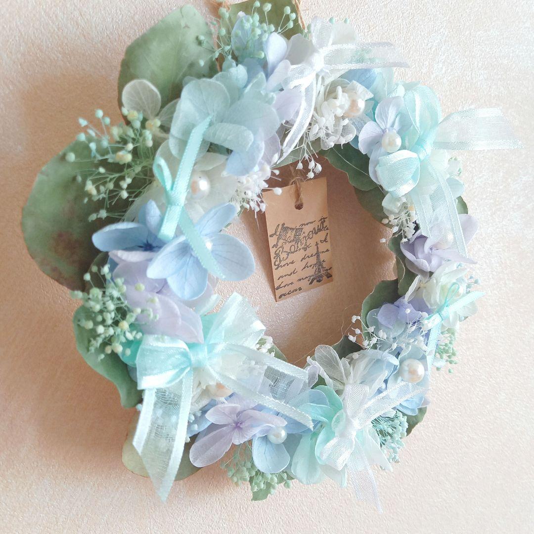 No79 ドライとプリザーブドフラワーのナチュラルフラワーリース・*.❁