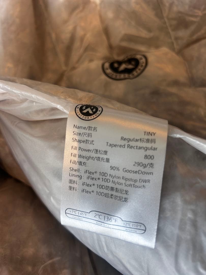 Wind Hard Tiny 10D 800FP ウェアラブルダウン寝袋