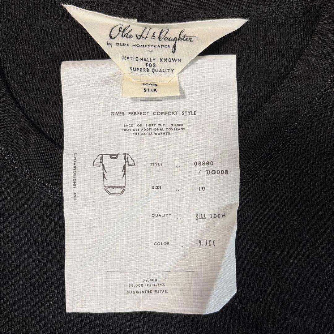 Olde H & Daughter シルク100% クルーネック 10 黒