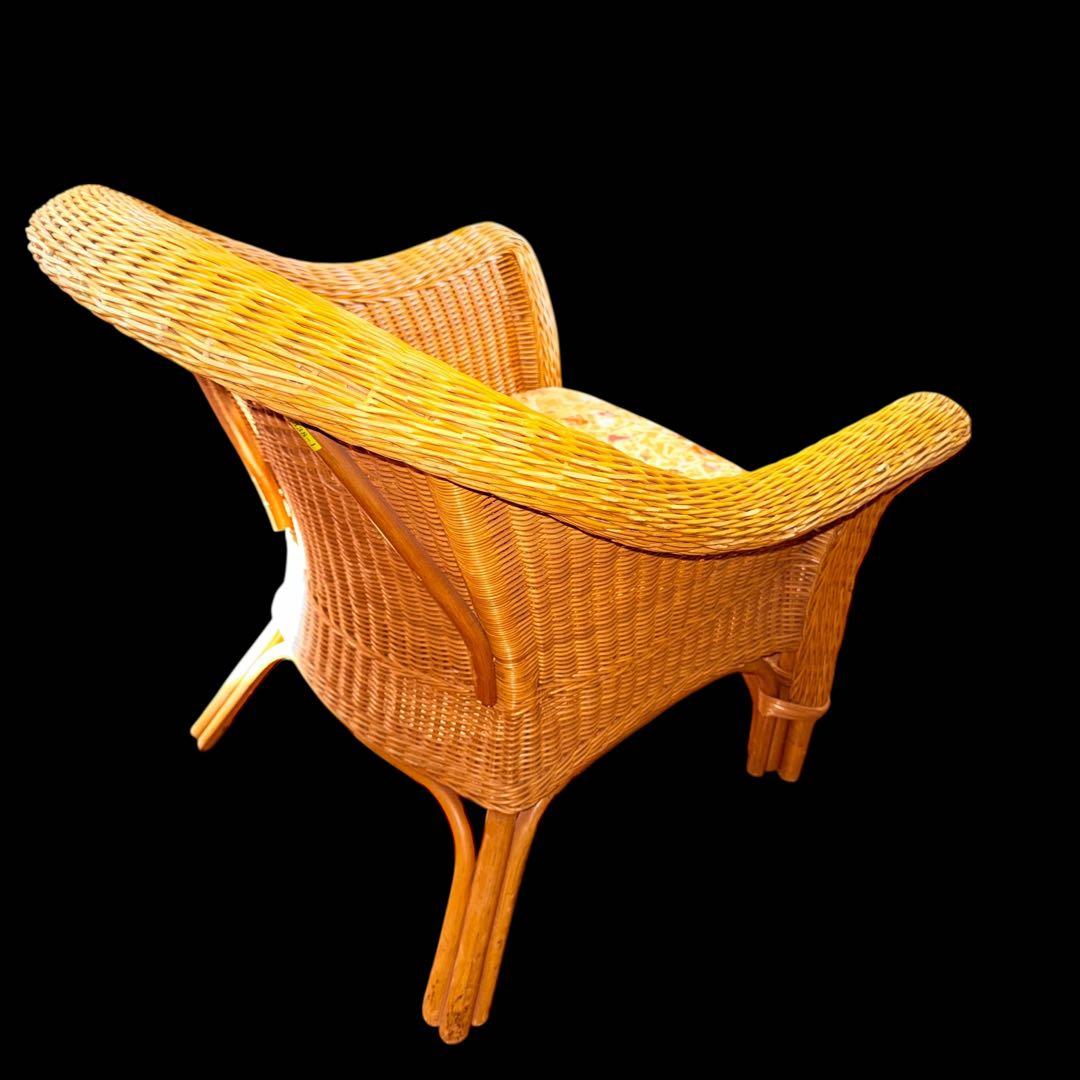 【レア】1人掛けラタンチェア ソファ ナチュラル ヴィンテージ 天然素材 籐