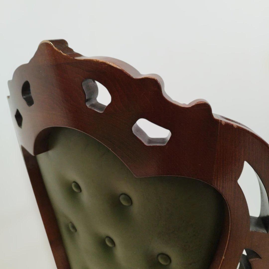 【引取り歓迎】アームチェア ヨーロピアン 肘付きチェア 革張り 猫脚 椅子