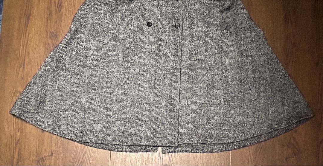 エブール ebure ヘリンボーン ダブルボタン フレアロングスカート 38