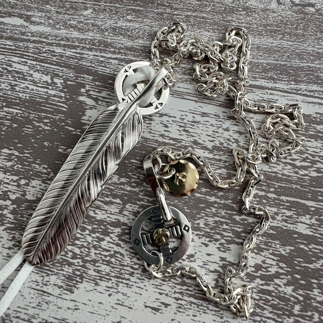 【silver925】プレーンフェザー メタル付 ネックレス