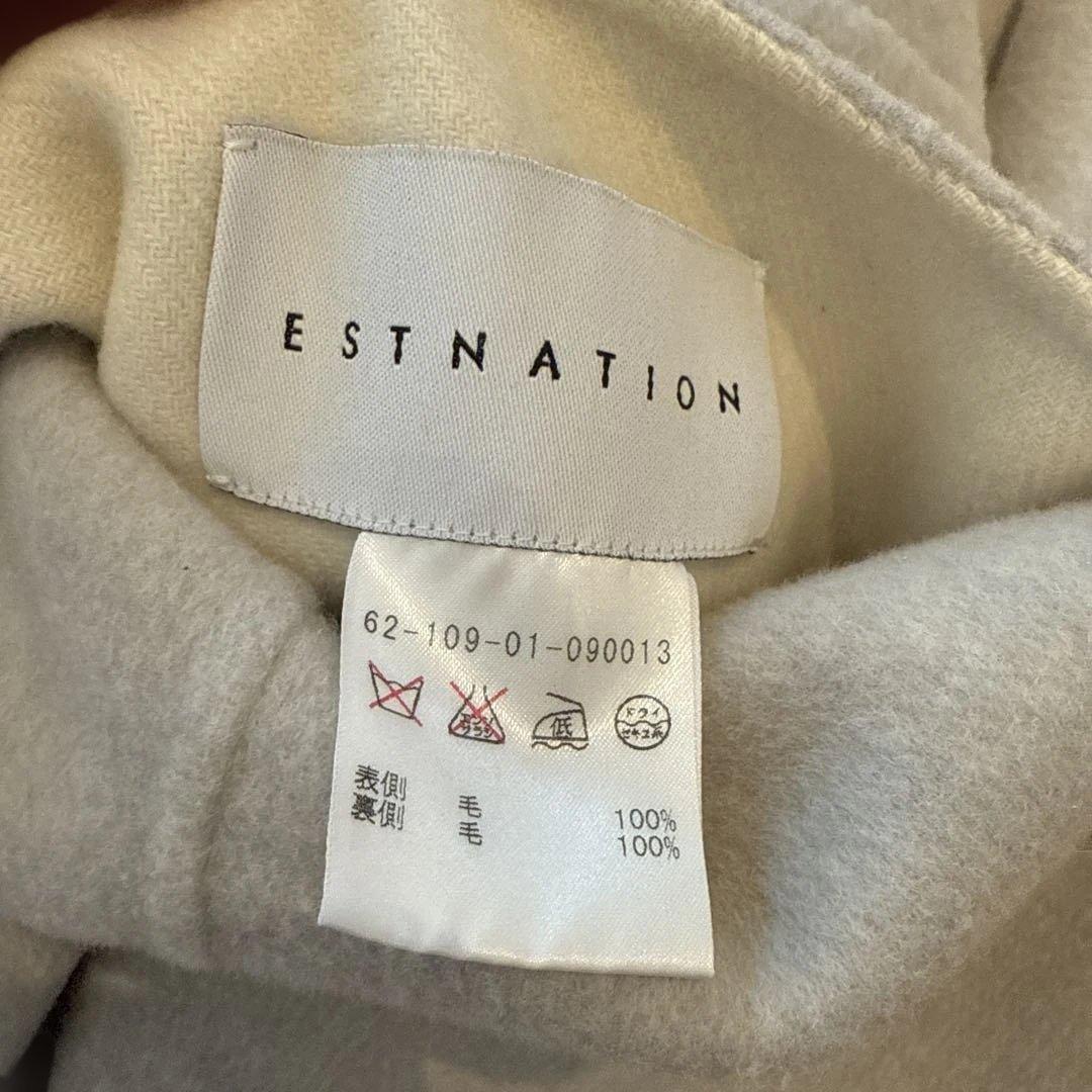 ★ESTNATION★ウールコート　リバーシブル　フード付き　36