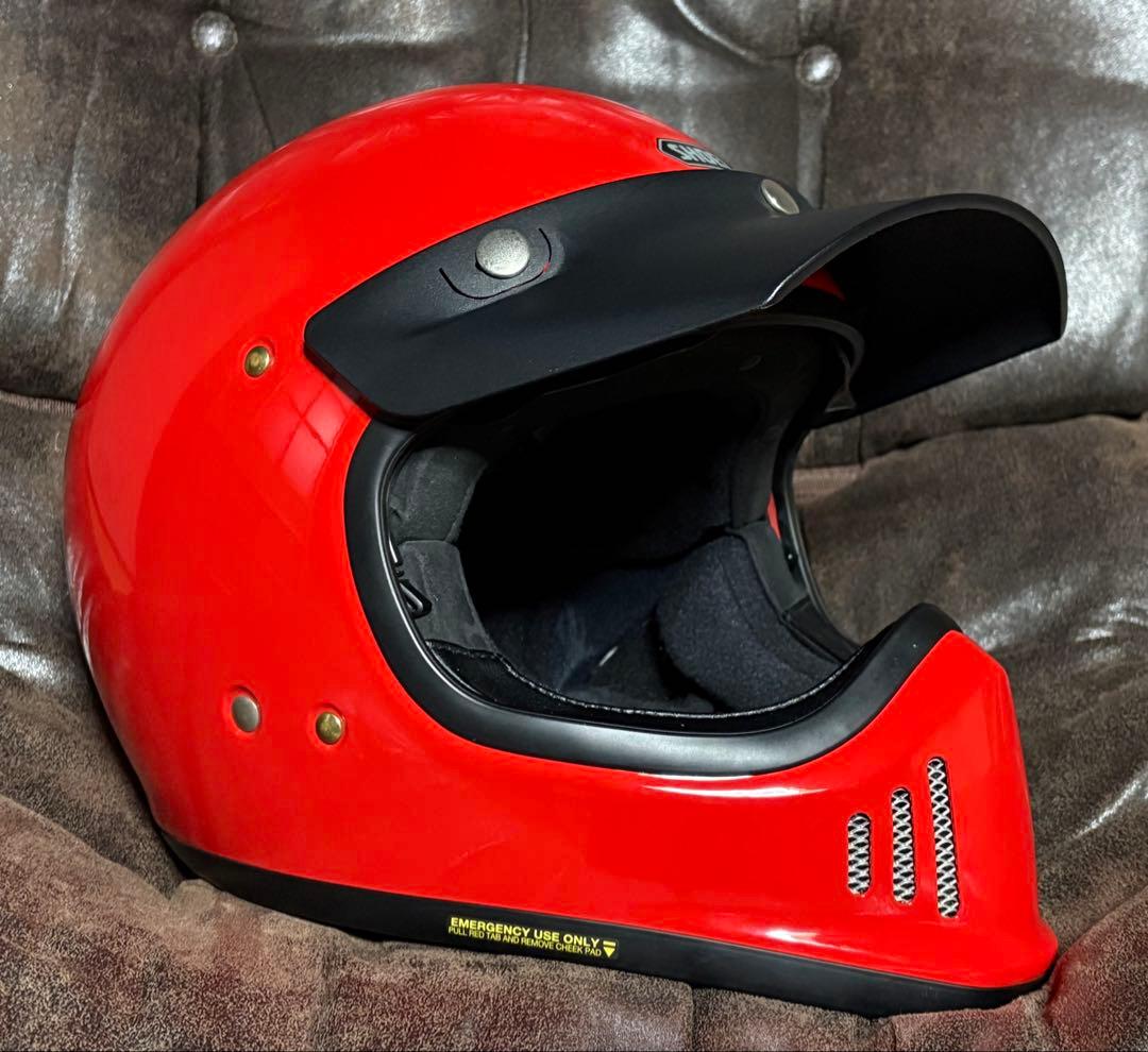 ヘルメット SHOEI EX-ZERO シャインレッド Mサイズ バイザー付き
