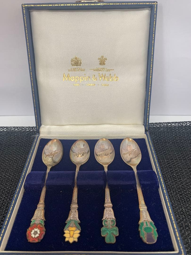 英国製　ビンテージ Mappin&Webb　銀製品　スプーン４本 箱付