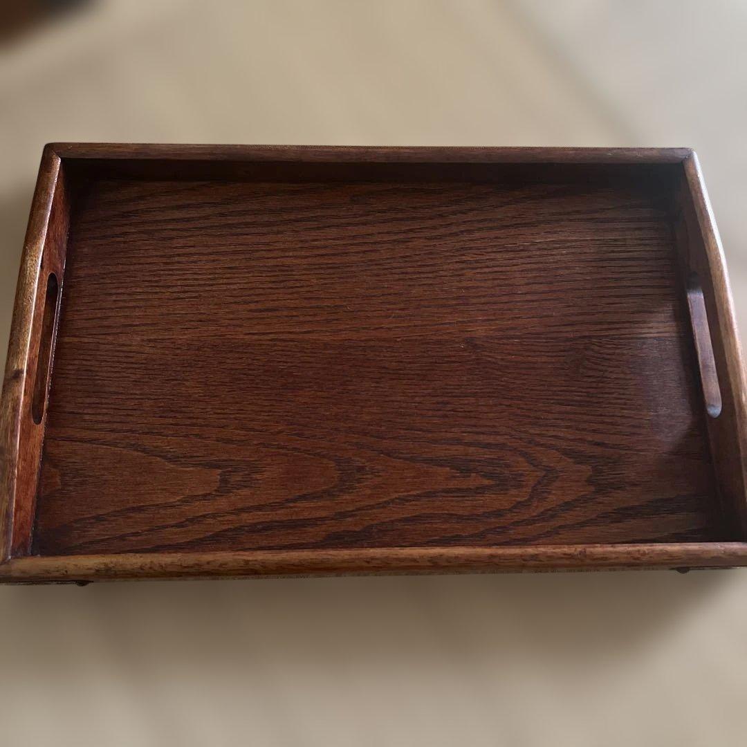 木製のブラウン長方形トレイ　10枚セット