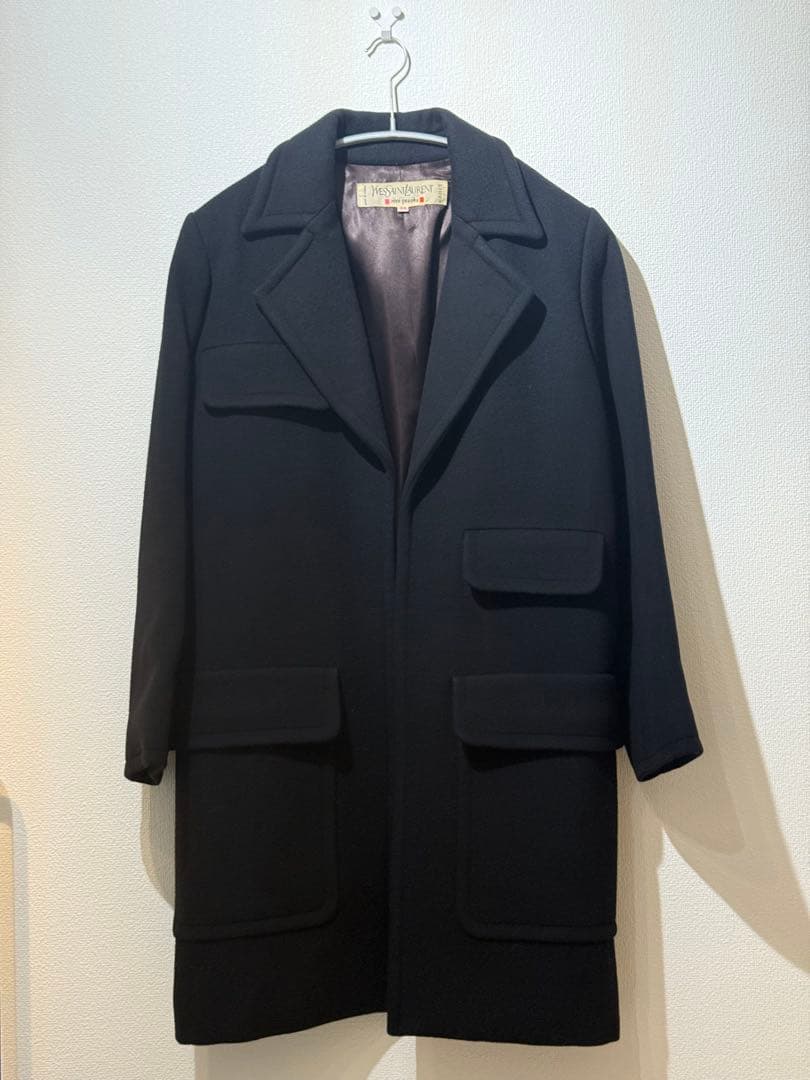 YSL イヴサンローラン Rive Gauche ウールコート 黒