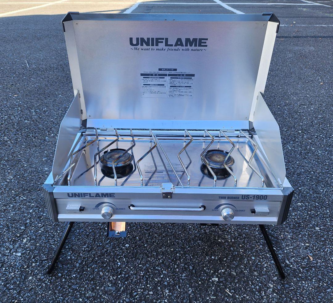 UNIFLAMEのツインバーナーUS-1900、キッチンスタンドⅡ セット