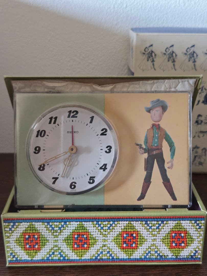 ヴィンテージ　SEIKO カウボーイキャラクター 置時計　レア　希少