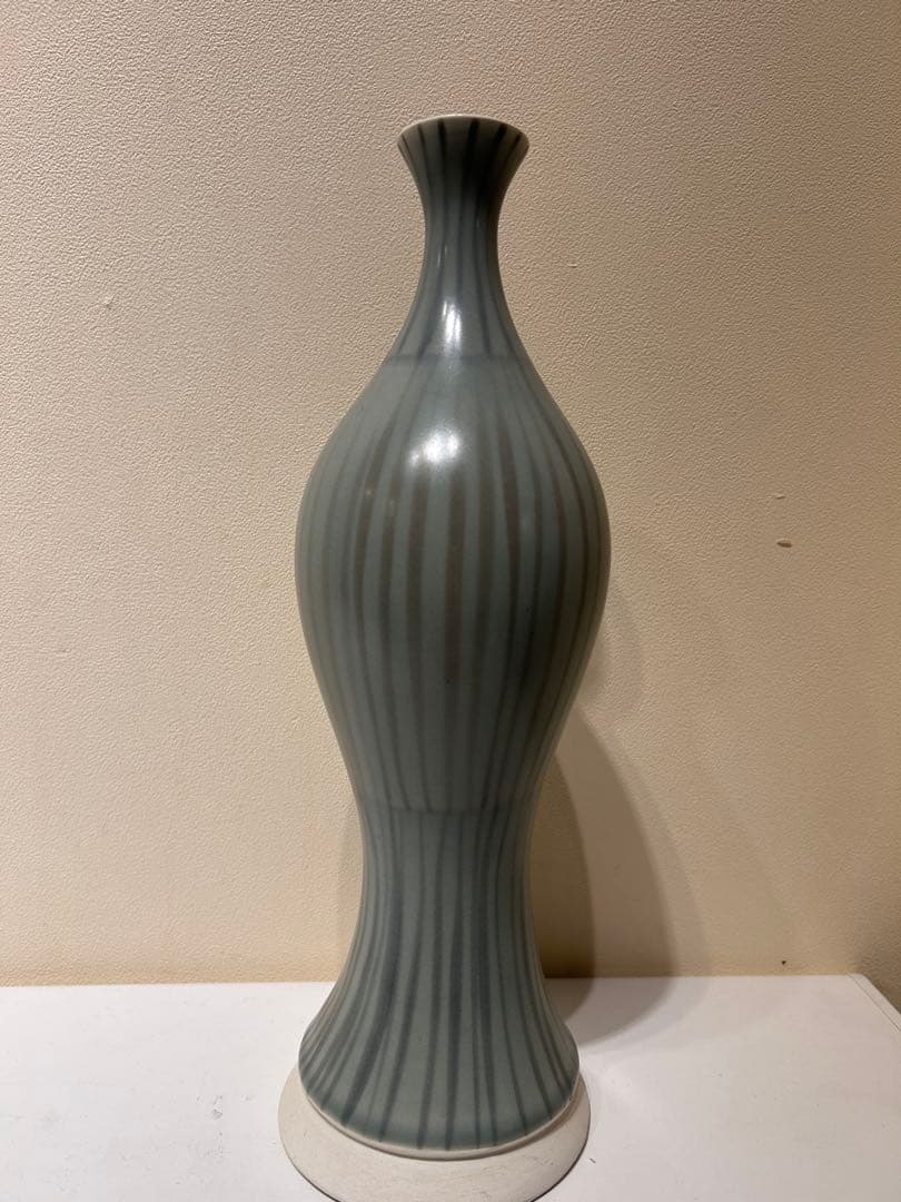319　Mieln Reld.？　フラワーベース　ストライプ模様　陶器製　展示品