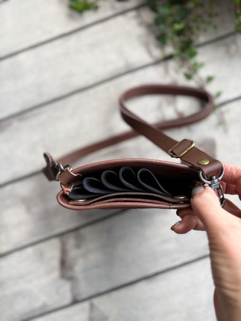 牛革ブラウン、ハラコダルメシアンのポシェットシザーケース