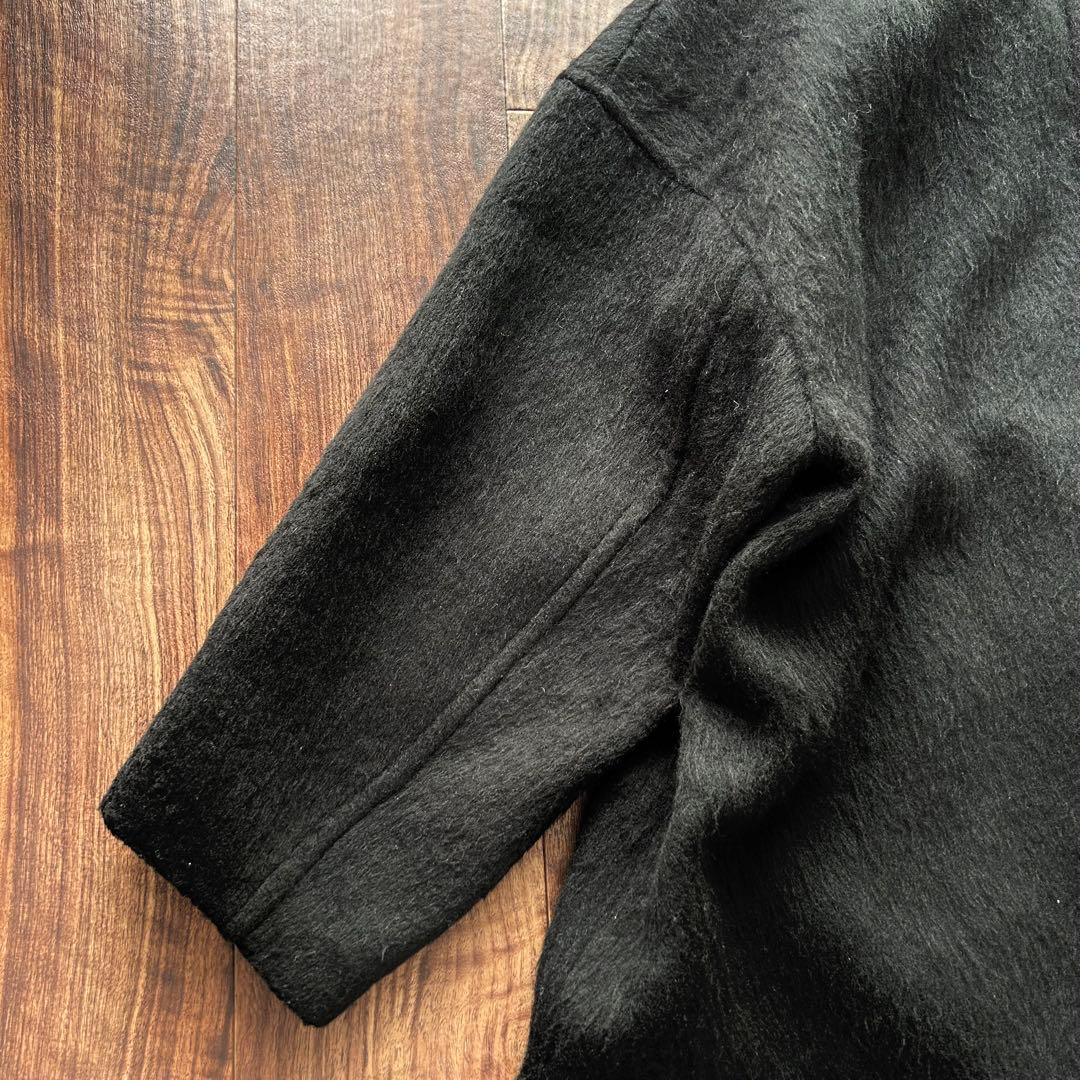 ADAM ET ROPE WEB限定 ステンカラーシャギーコート ブラック