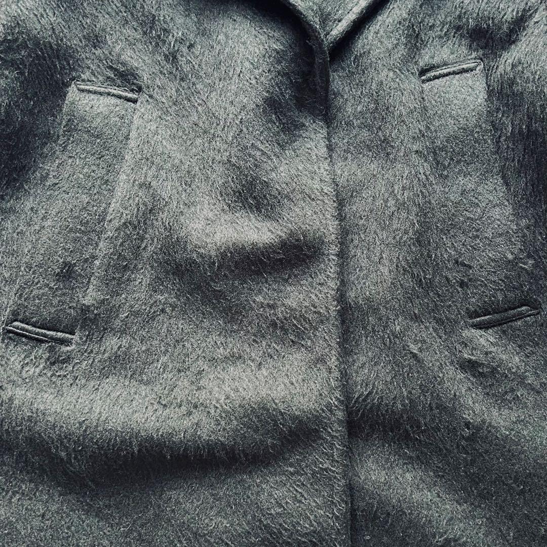 ADAM ET ROPE WEB限定 ステンカラーシャギーコート ブラック