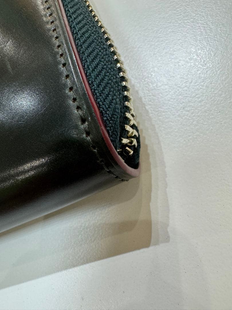 【美品】ガンゾ Ganzo 長財布 コードバン ダークグリーン