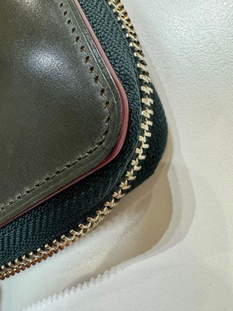 【美品】ガンゾ Ganzo 長財布 コードバン ダークグリーン