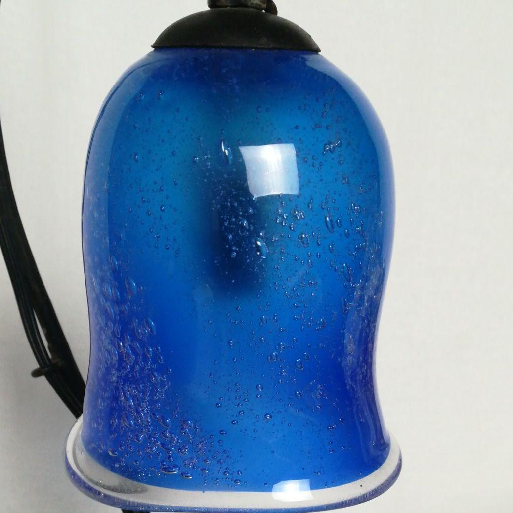 気泡たっぷり　すずらん　卓上ランプ　ガラスランプ