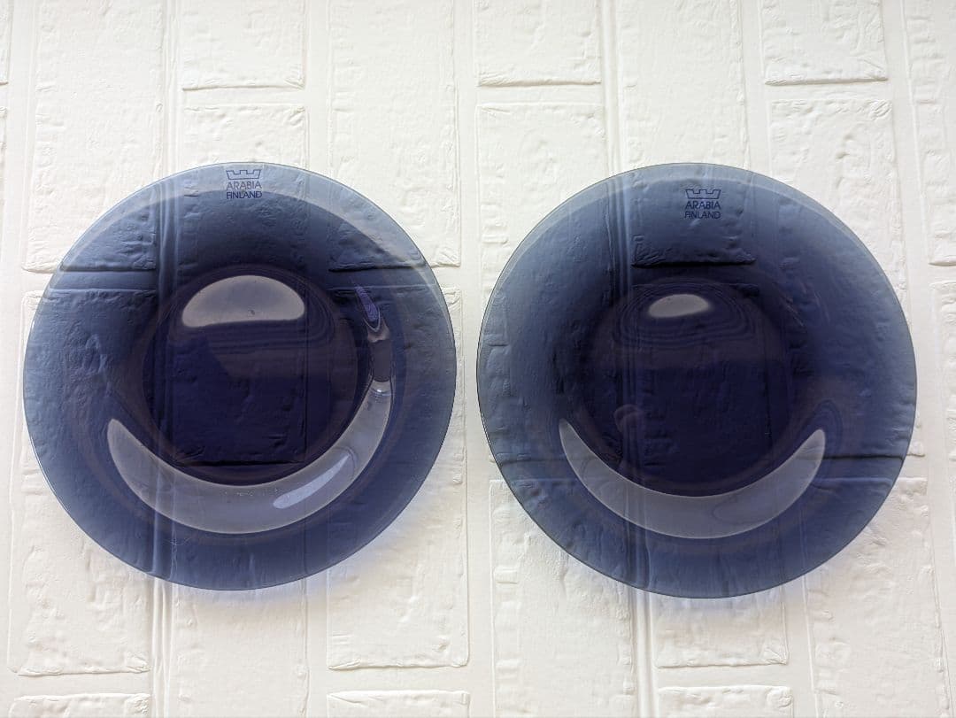 ARABIA　 oma 　オマ　プレート　ブルーベリーブルー　クリア　廃番