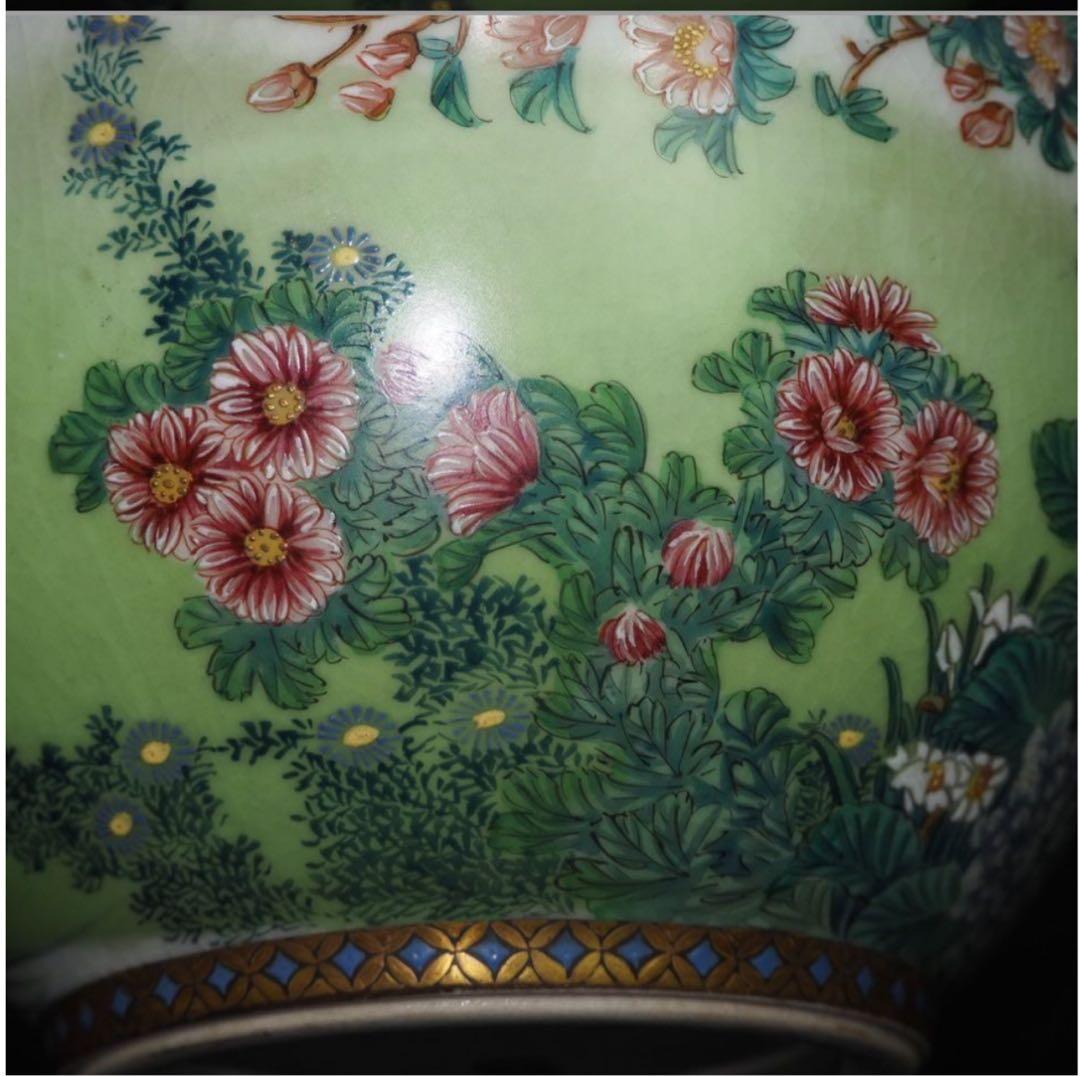 送料無料　九谷焼名工　清水美山造 花瓶 本物保証