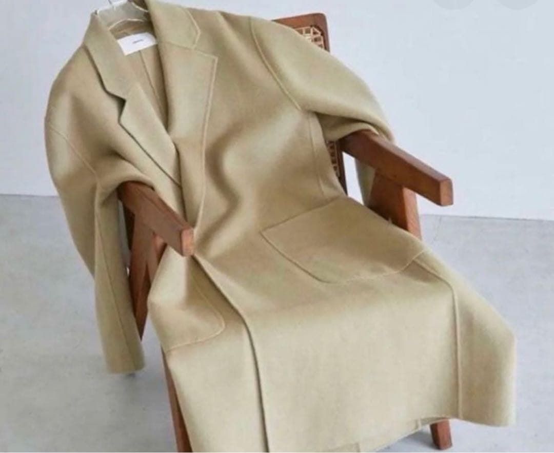 todayful ウールオーバーコート ベージュ　36 ロングコート