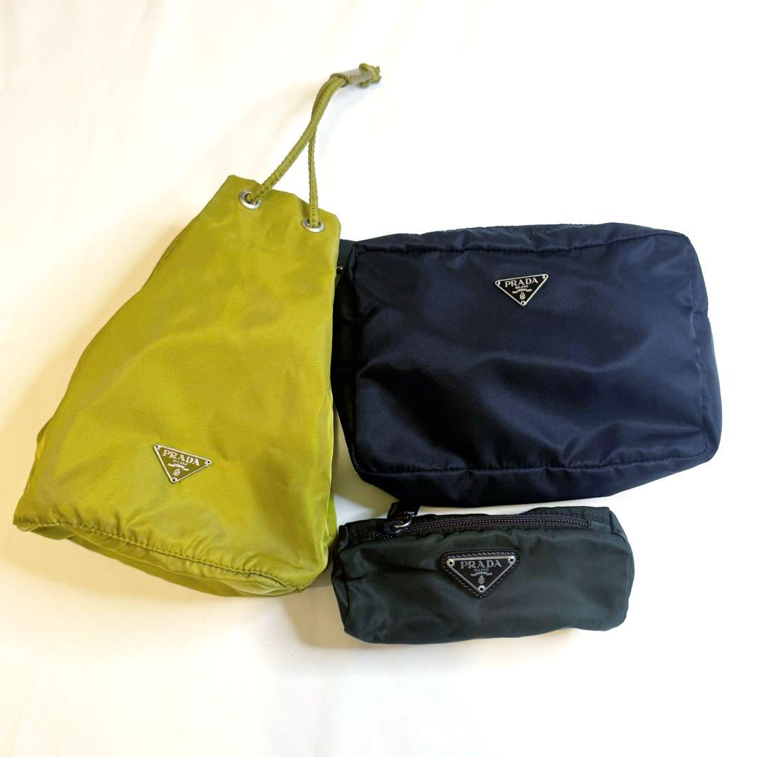 PRADAプラダ バッグ ポーチ 3点セット 三角ロゴ 巾着