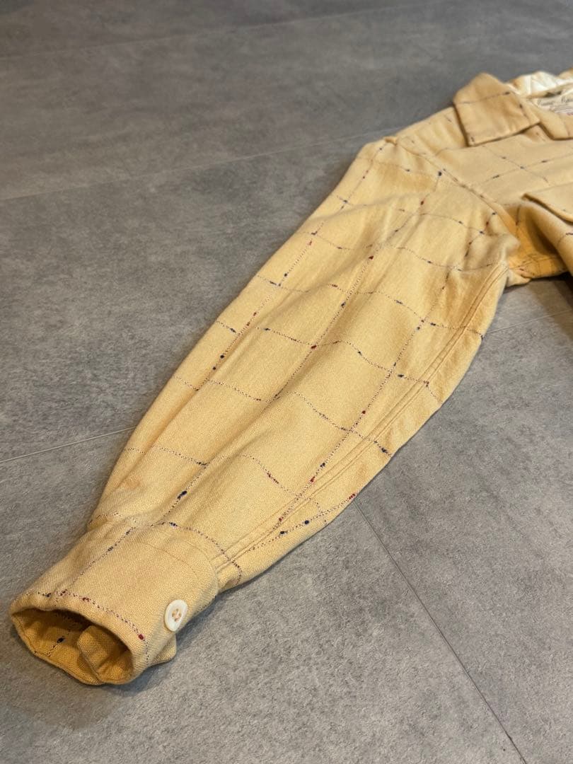 40'S～50'S ヴィンテージ ネップウールシャツ イエロー M 14 1/2