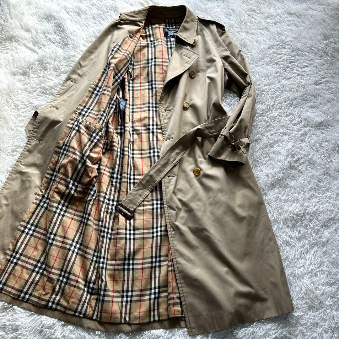【希少2XL相当　美品】バーバリー　トレンチコート　マキシ丈　ベルト　ベージュ