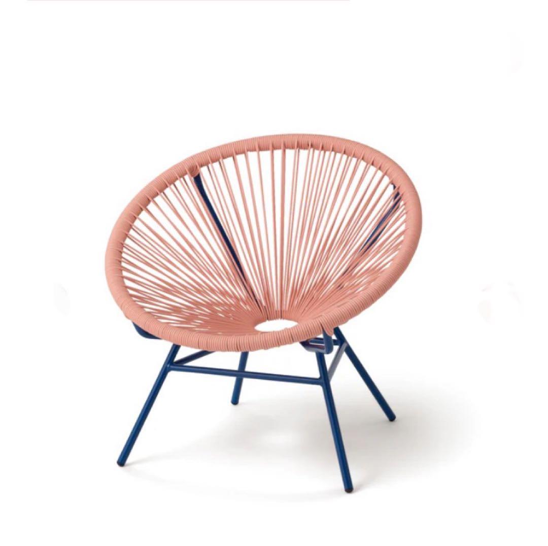 Francfrancロータスパーソナルチェア　ピンク×ブルー