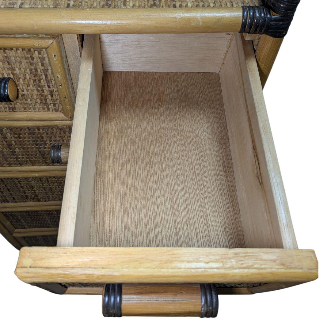 籐 ラタン 5段チェスト ヴィンテージ風