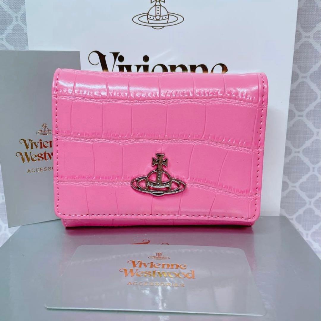 【内側柄も素敵☆最新作】Vivienne Westwood 三つ折財布 ピンク