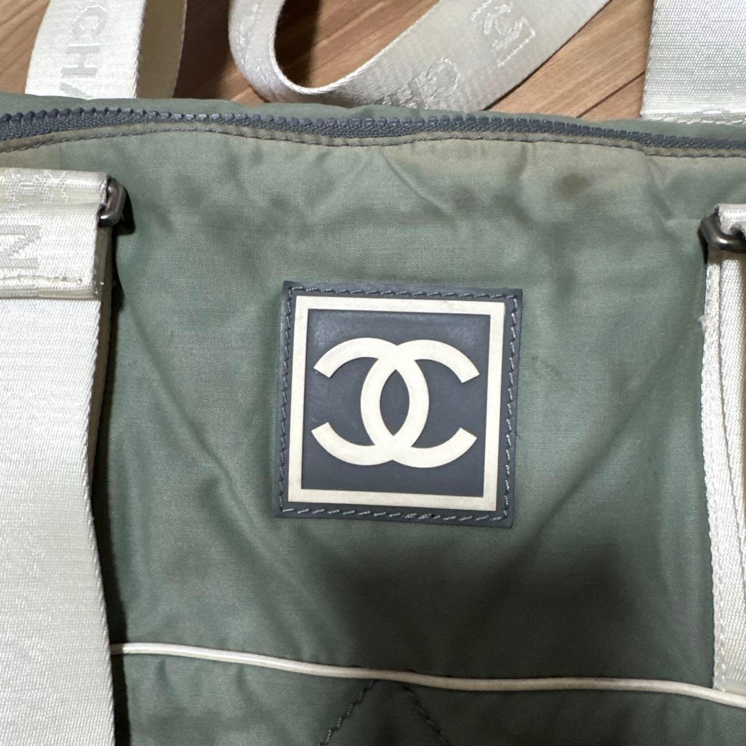 CHANEL シャネル　ボストンバッグ　カーキ