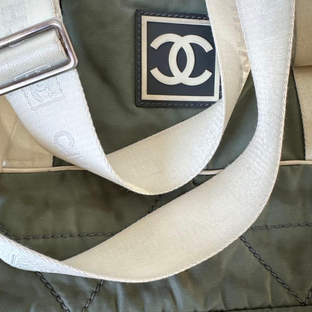 CHANEL シャネル　ボストンバッグ　カーキ