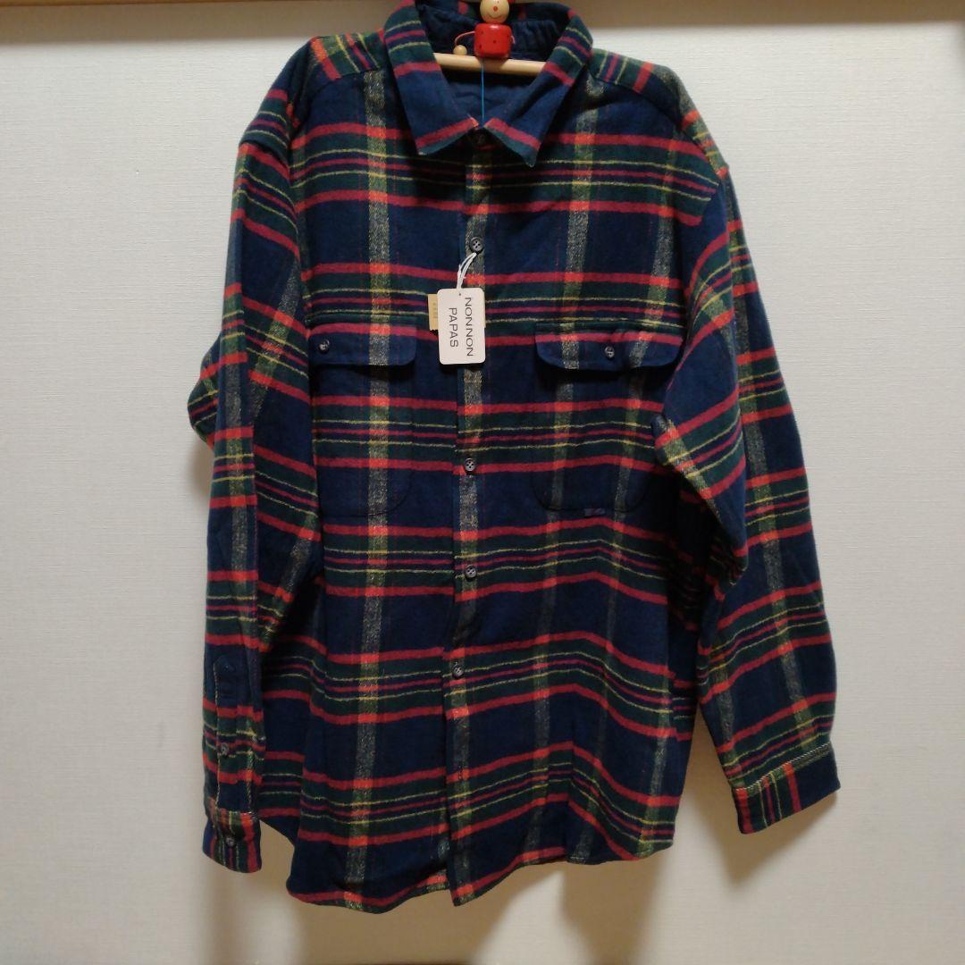 未使用NON NO マドモアゼルノンノン チェックネルシャツ PAPAS