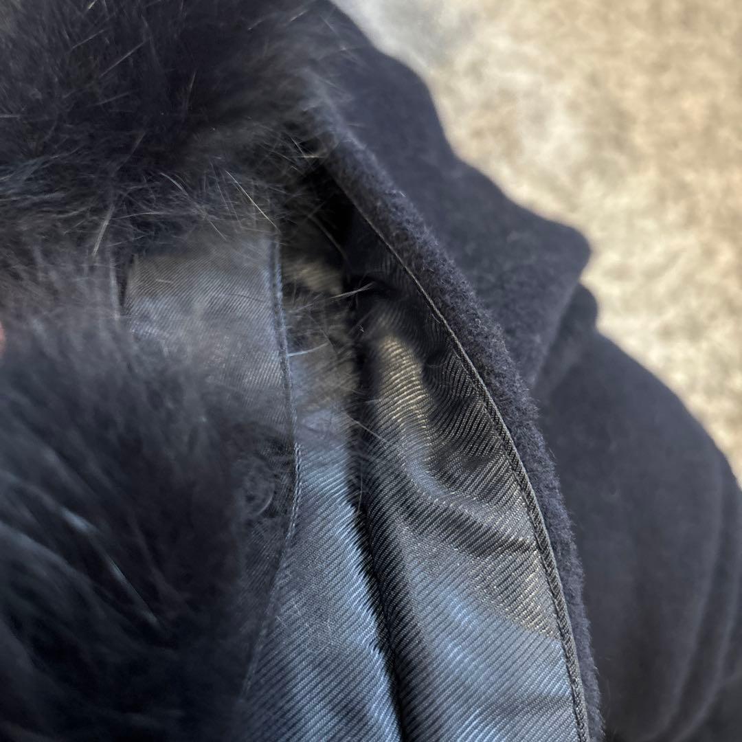 【7日まで】スナイデルネイビー ダッフルコート ファー付き