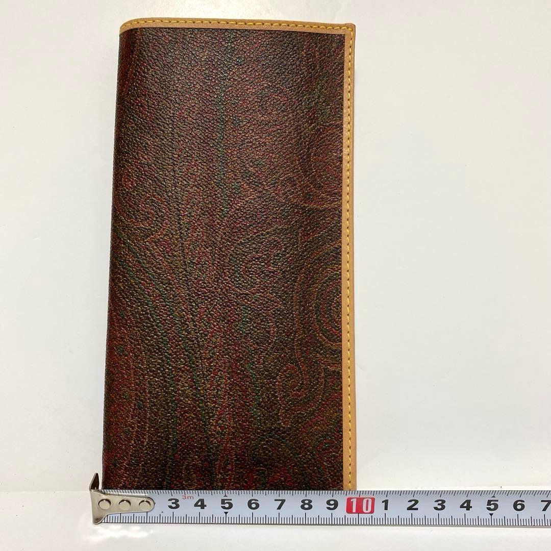 未使用エトロ ETRO 二つ折り財布 ウォレット 長財布 PVC レザー 総柄