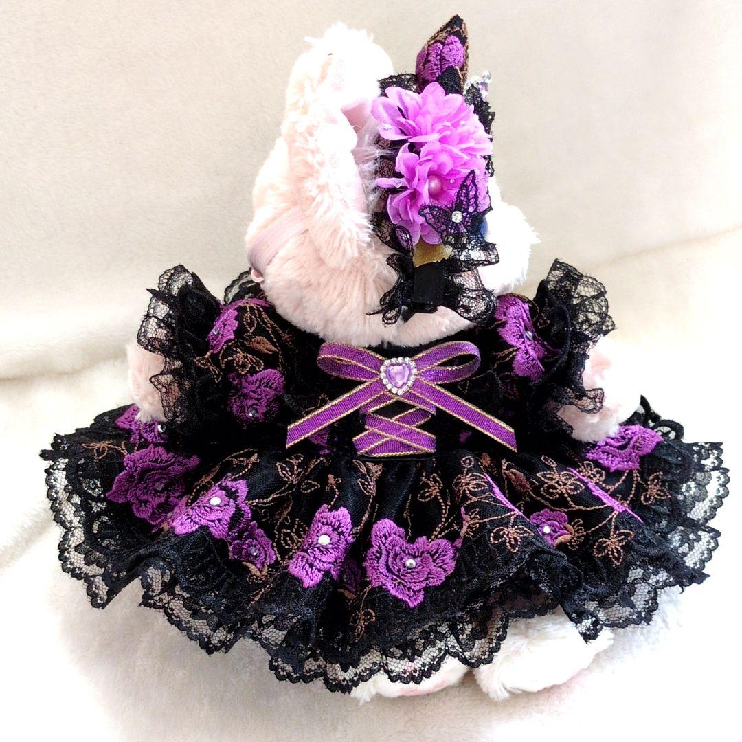 リーナベルコスチューム　ショルダーバック用等　紫お花のブラックコス　1341