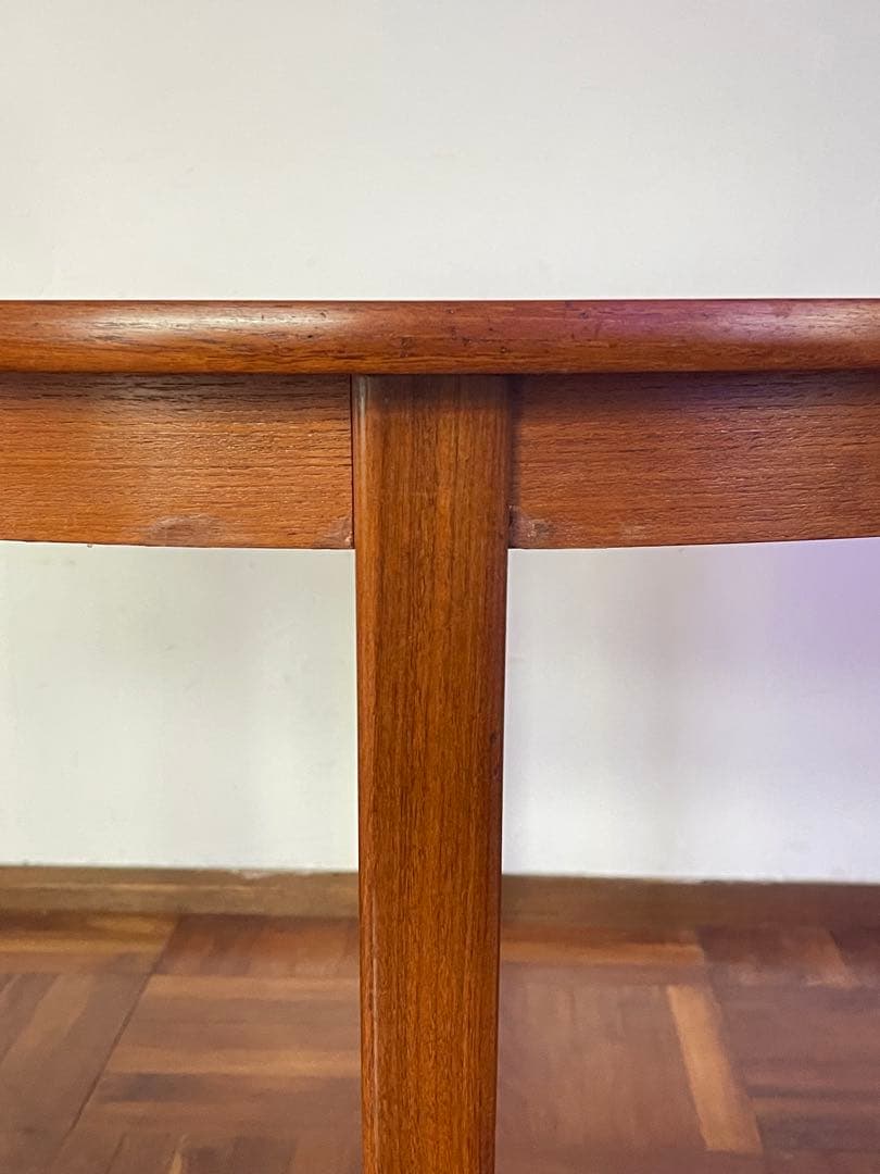 北欧 デンマーク ヴィンテージ チーク エクステンション ラウンド テーブル