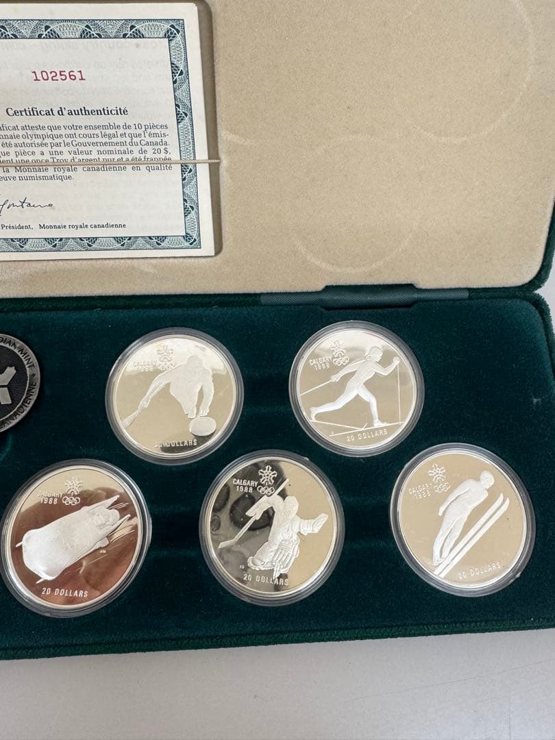 【希少】カナダカルガリーオリンピック　記念銀貨 1988年　10枚セット