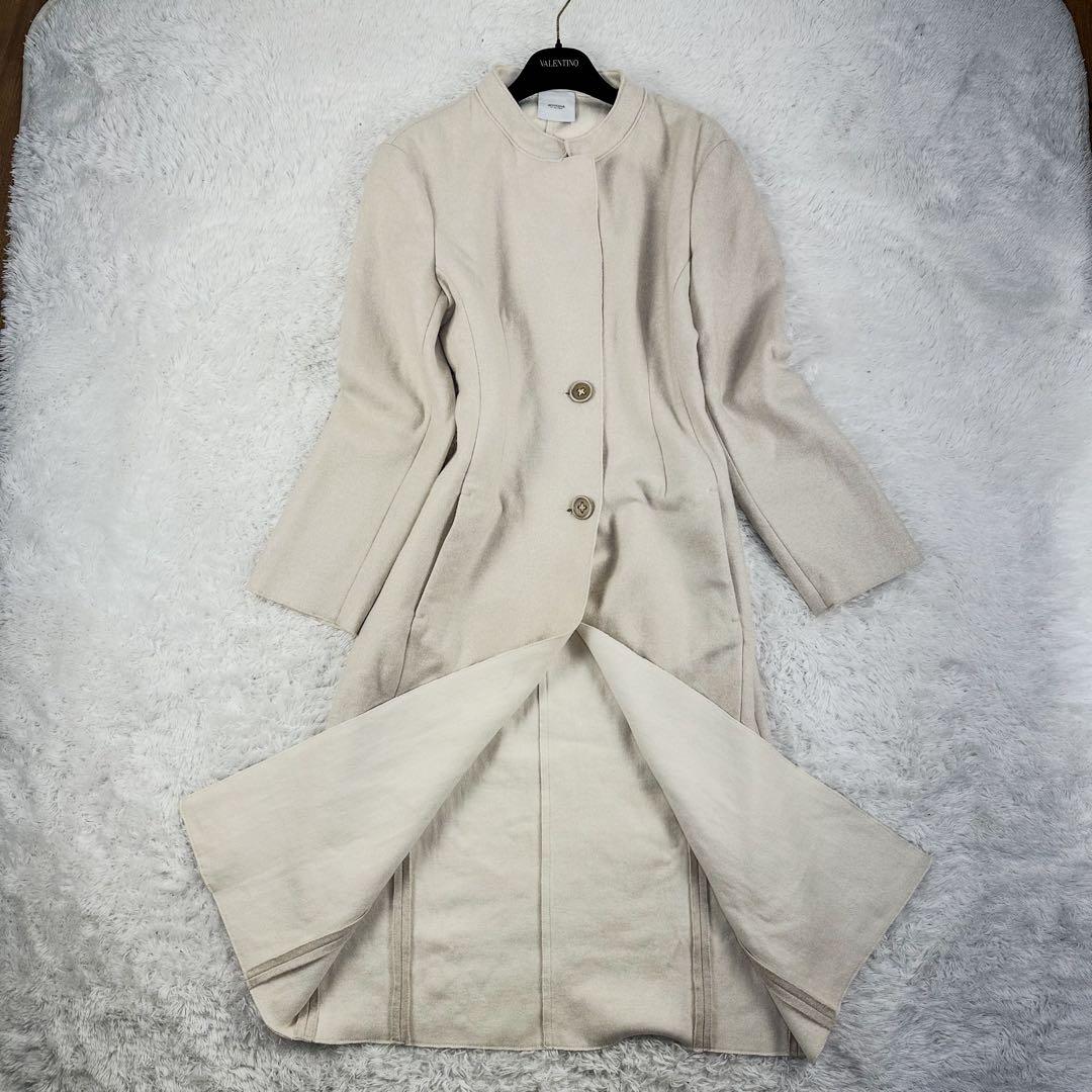 アニオナ　ダブルフェイスコート　ロングコート　カシミア100%　アイボリー　L