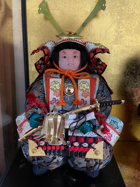 (美品)木目込み人形　五月人形　高さ30センチ