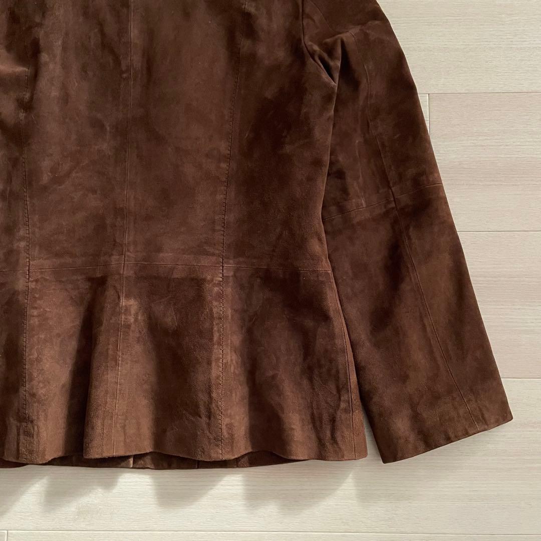Aquascutum スエードジャケット 本革 羊革 ライナー脱着可 ブラウン