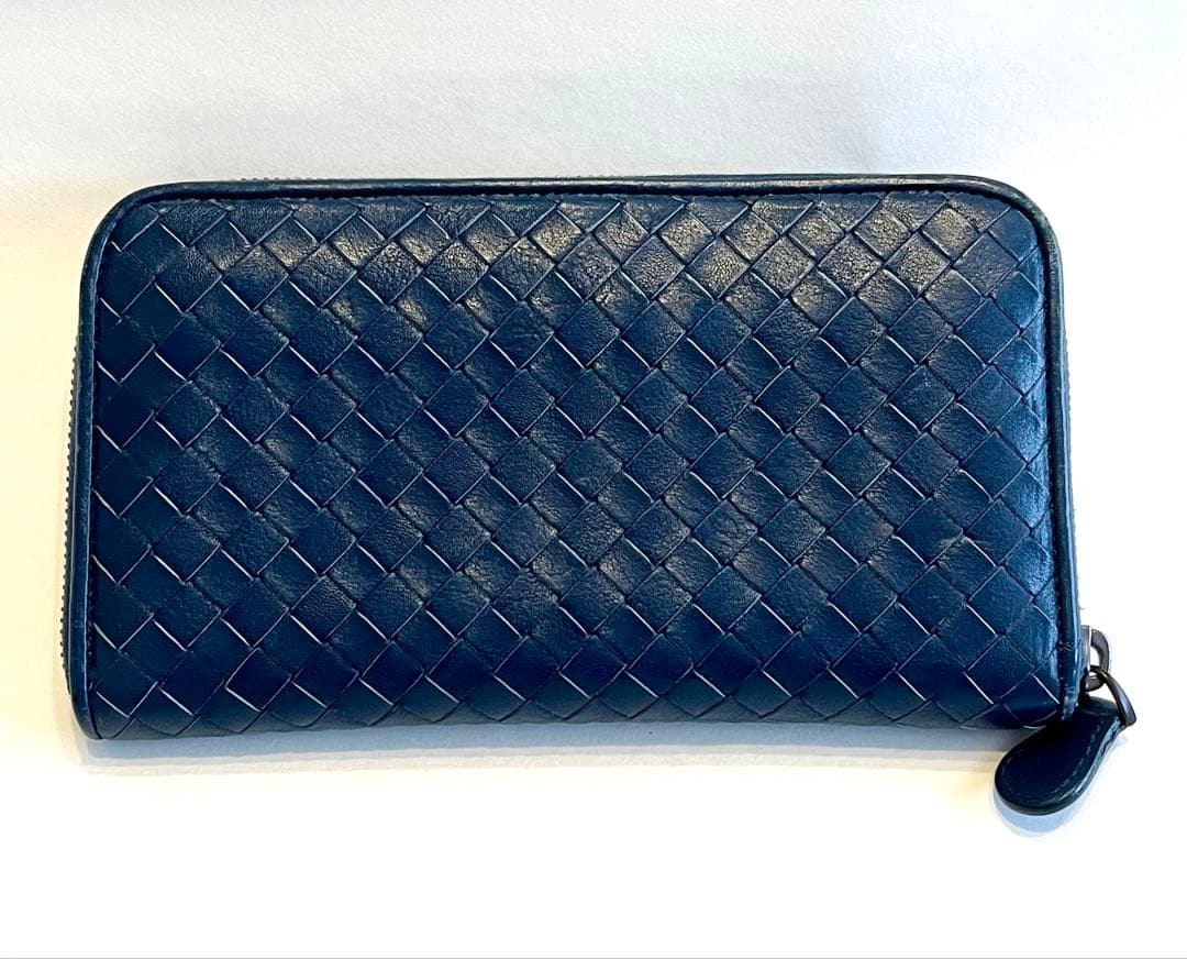 Bottega Veneta ネイビー 長財布 イントレチャート