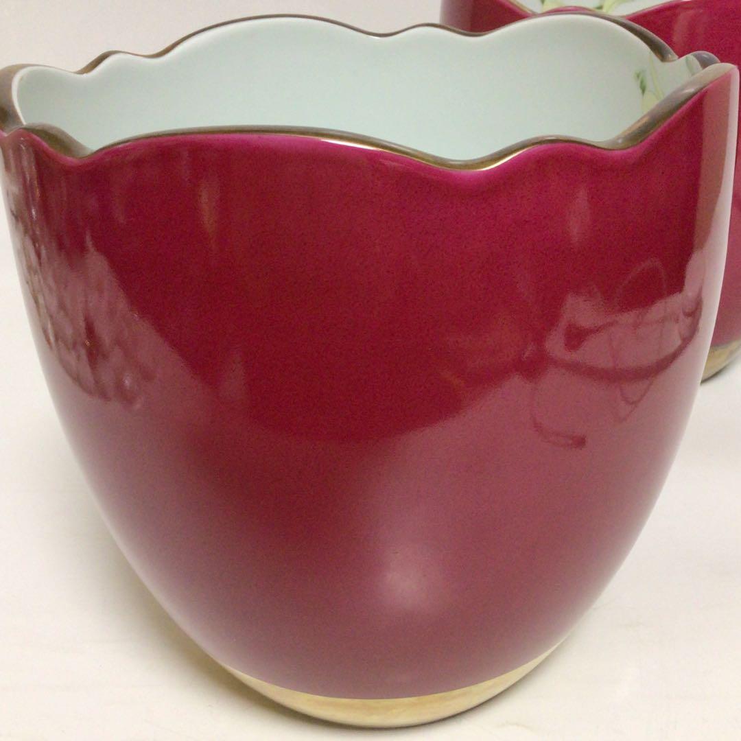 君島一郎×深川製磁 希少コレクション 赤い花瓶2個セット KIMIJIMA