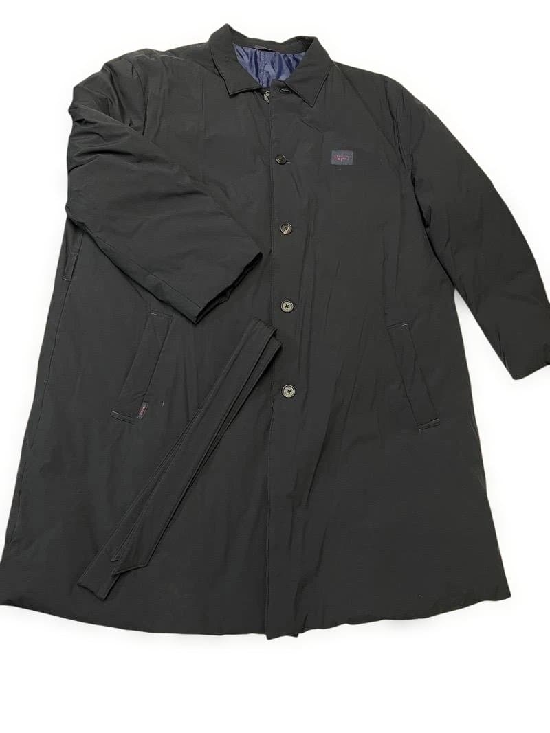 Papas ダウンコート　ステンカラーコート　ネイビー　トレンチコート