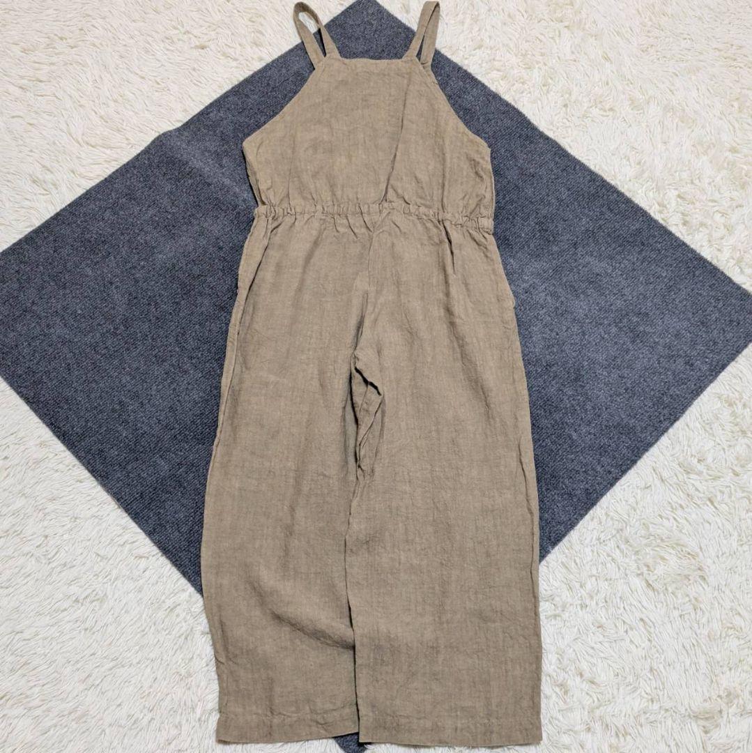 かぐれ オールインワン サロペット リネン ベージュ フリーサイズ