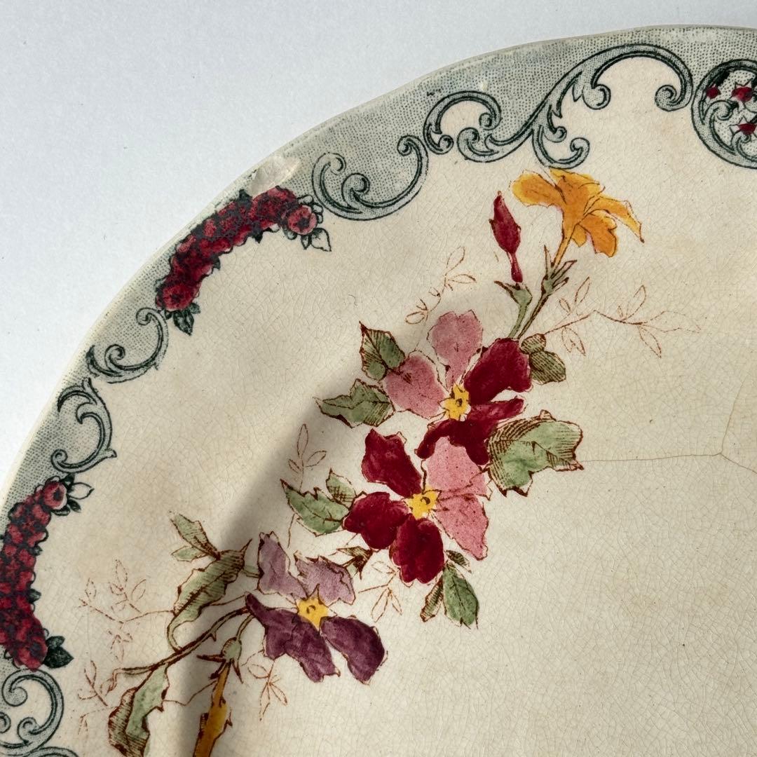 希少　フランスアンティーク　Choisy ショワジー　多色　デザート皿