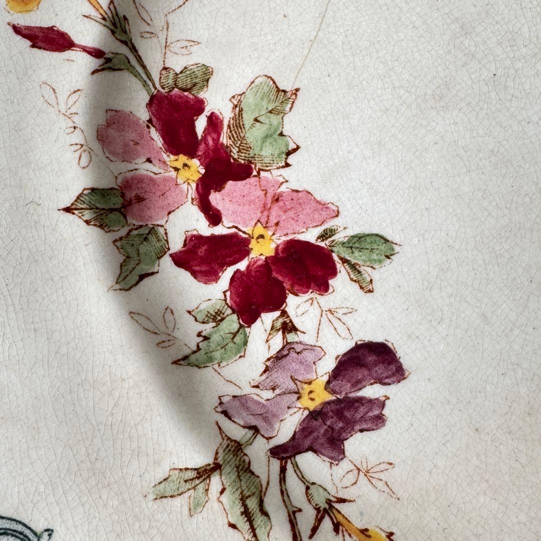 希少　フランスアンティーク　Choisy ショワジー　多色　デザート皿