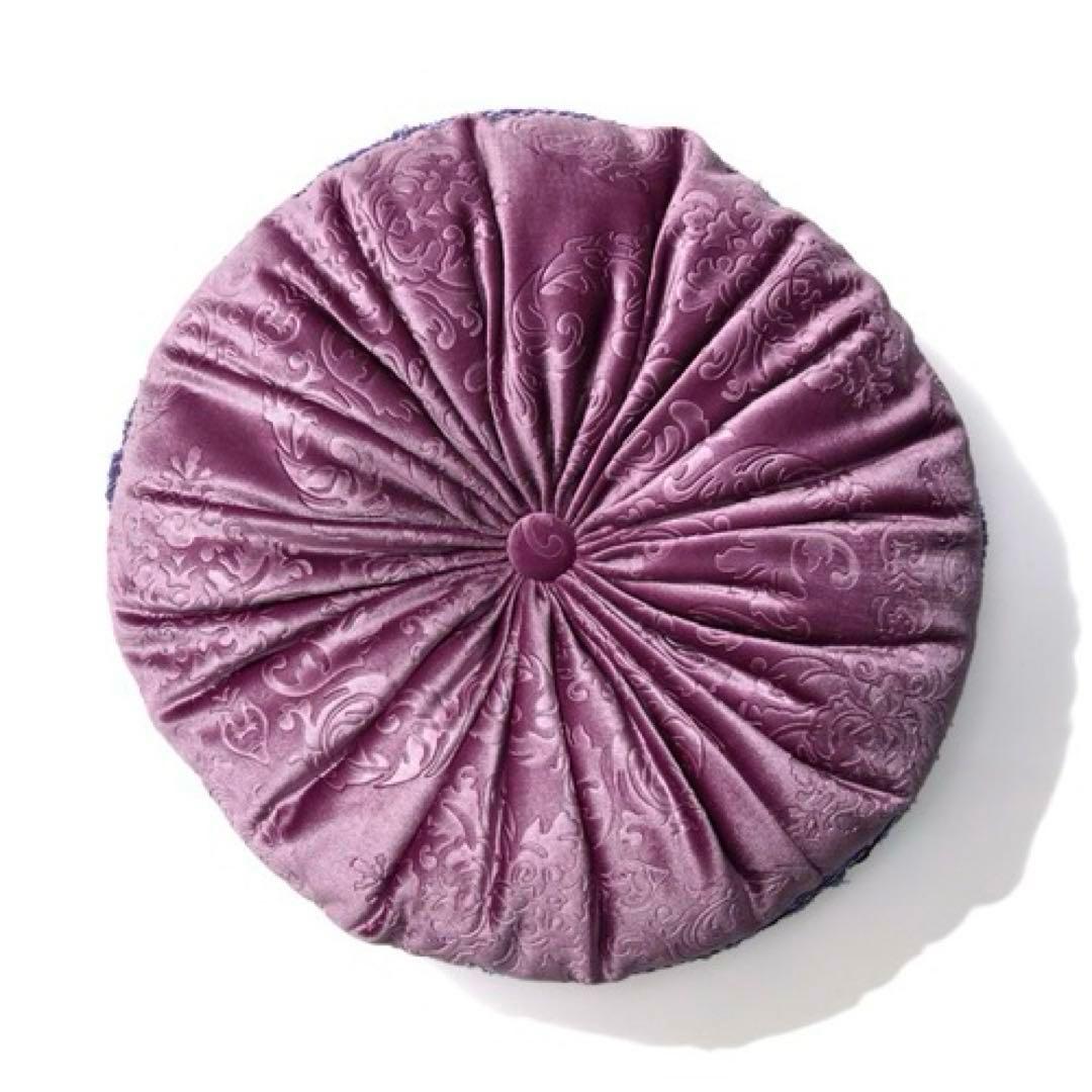 ANNASUIクッション　Francfranc×アナスイ　紫　丸ラウンド　座布団