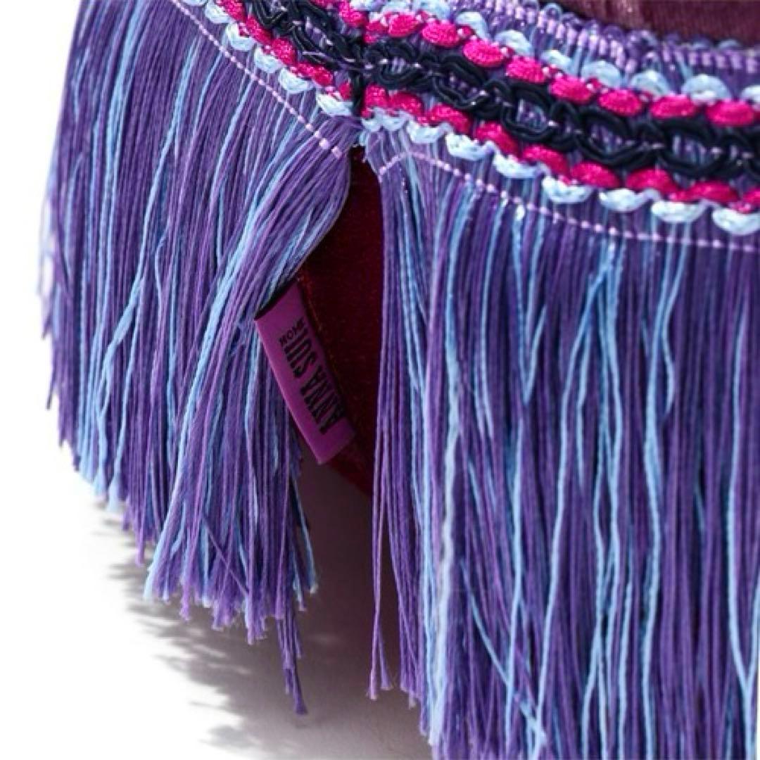 ANNASUIクッション　Francfranc×アナスイ　紫　丸ラウンド　座布団